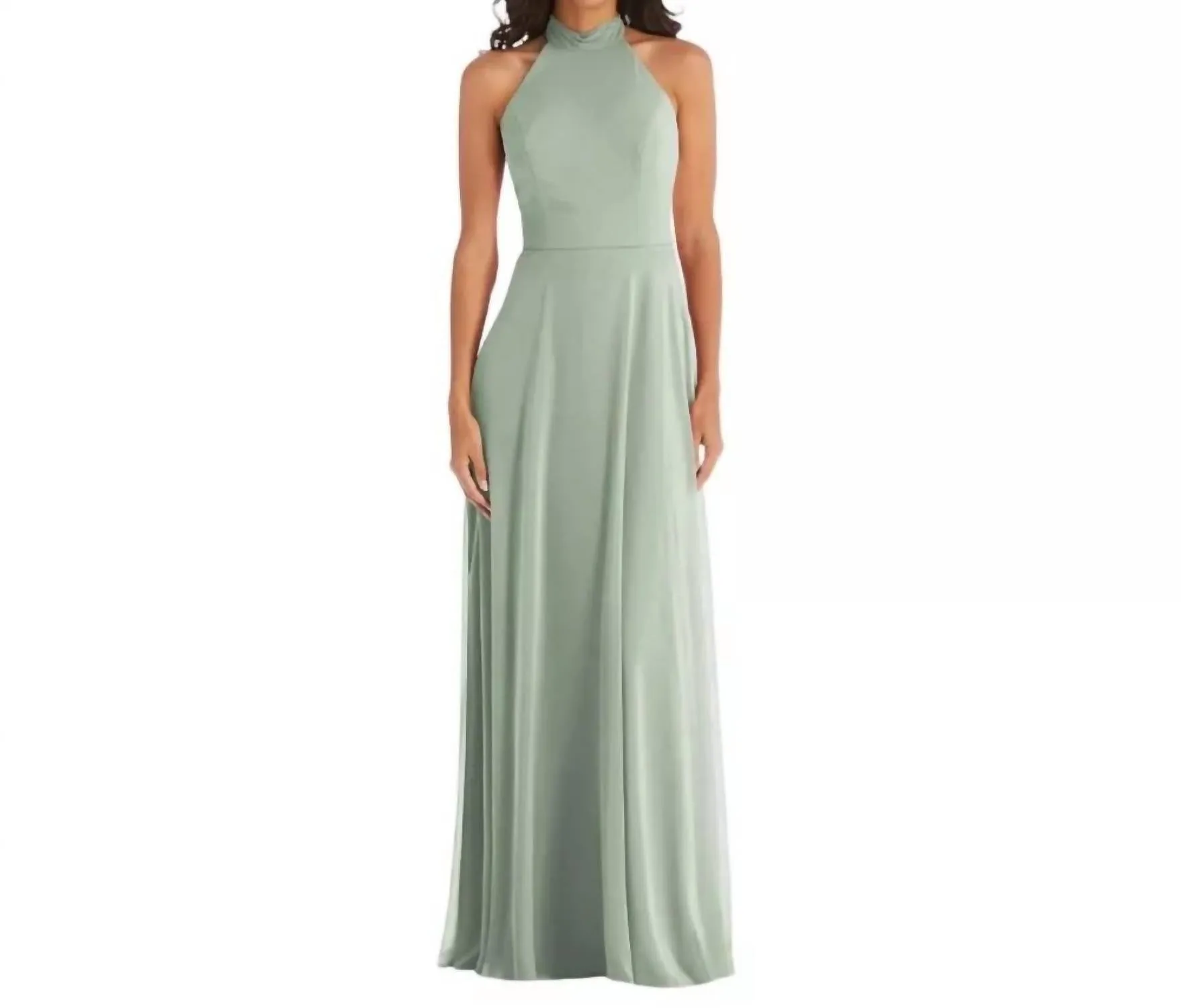 After Six - High Neck Backless Halter Cocktail Dress