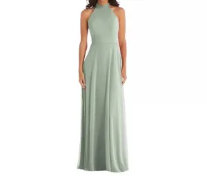 After Six - High Neck Backless Halter Cocktail Dress