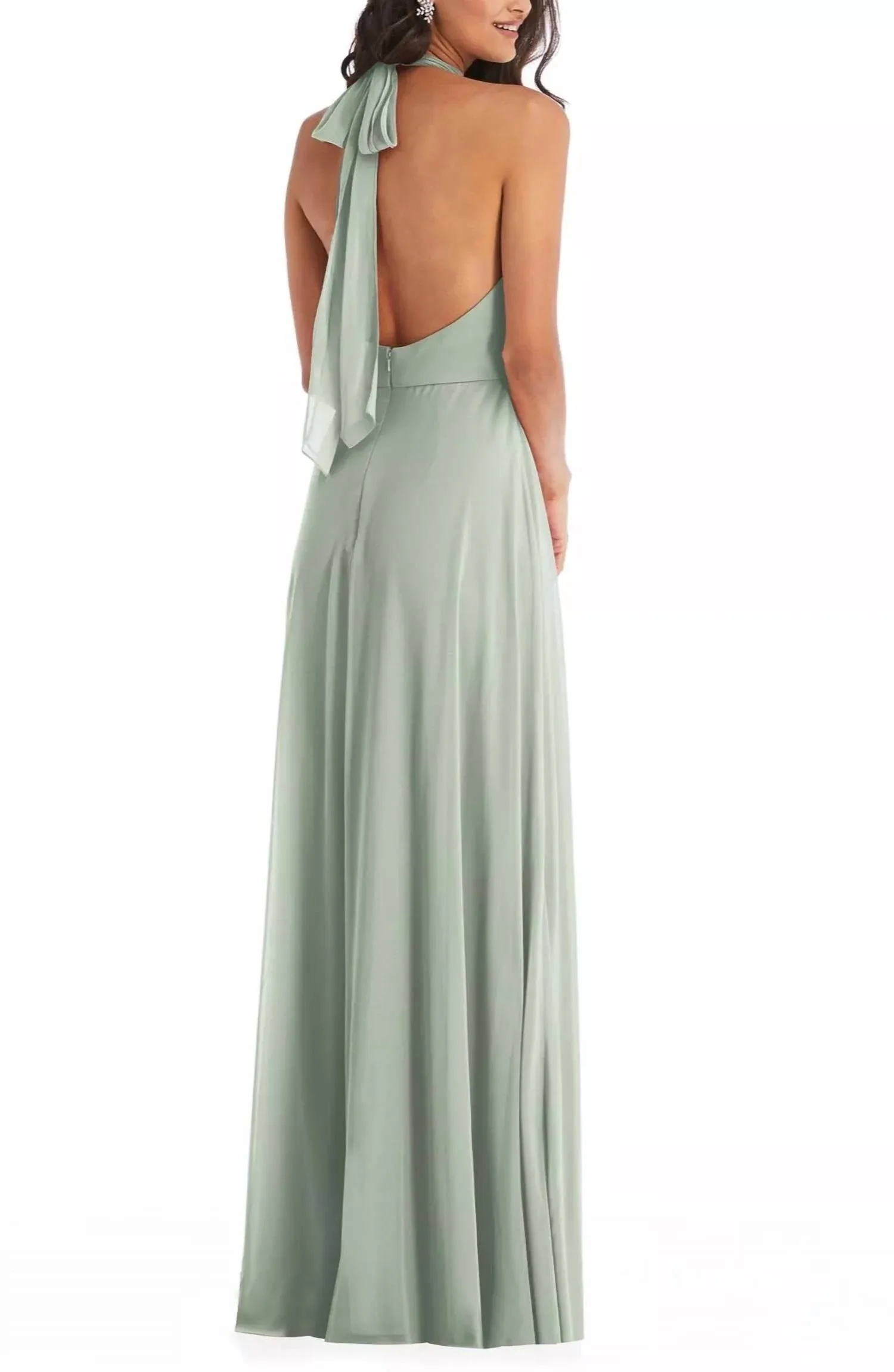 After Six - High Neck Backless Halter Cocktail Dress