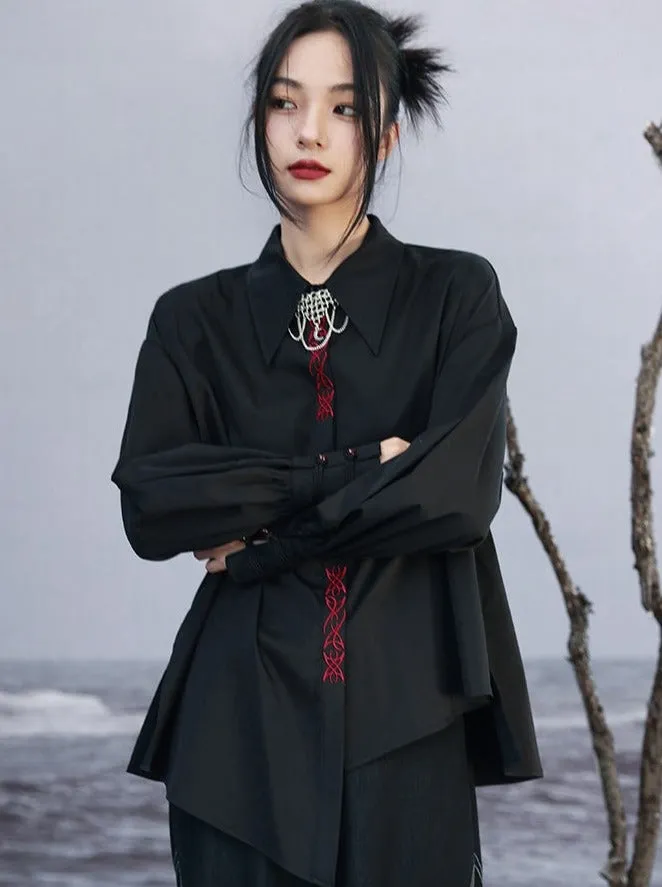 Asymmetric Shirt Loose Mode Slim