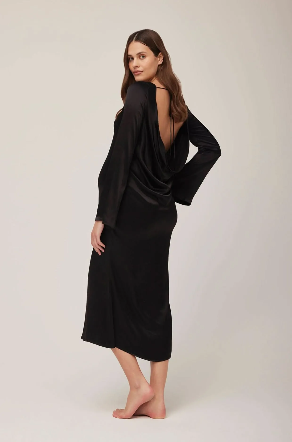 Backless Bell Sleeve Gown