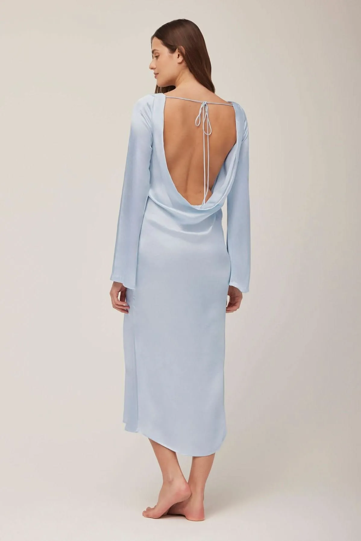 Backless Bell Sleeve Gown