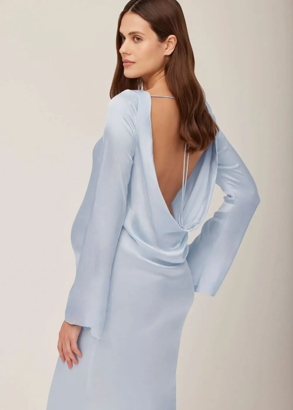 Backless Bell Sleeve Gown