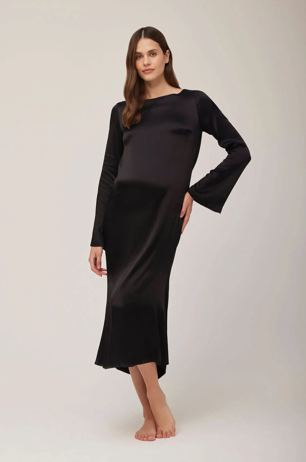 Backless Bell Sleeve Gown