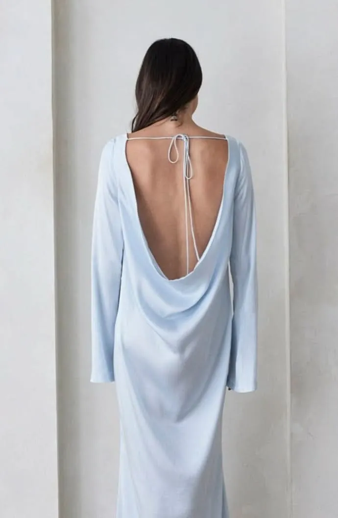 Backless Bell Sleeve Gown