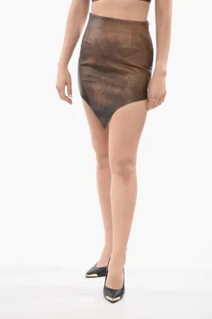 BAIA V Design Leather Miniskirt 42 Italian size