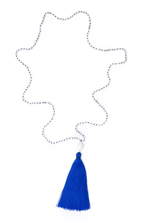 Bead Necklace (White & Blue)