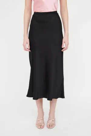 Black Silk Black Bar Skirt