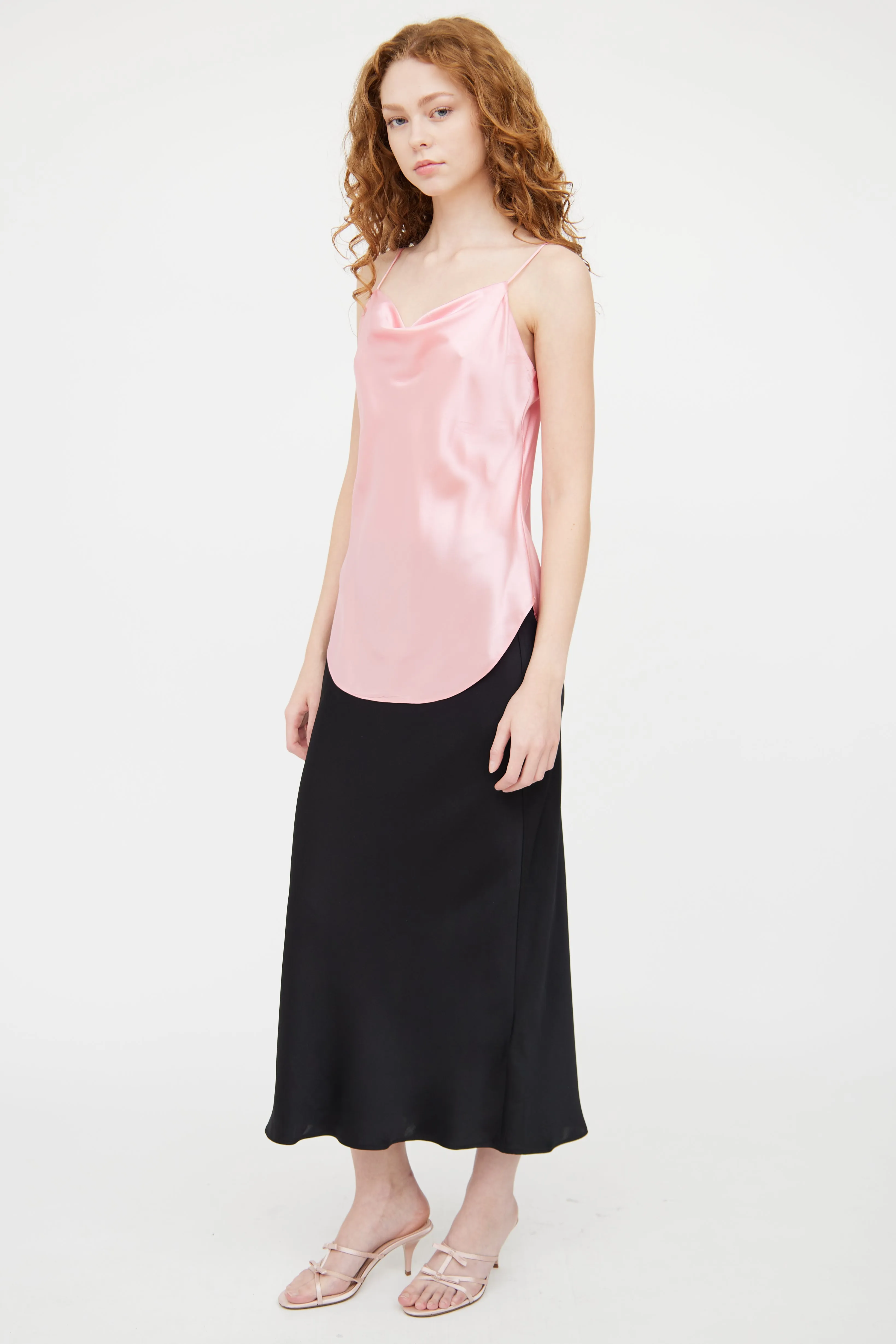 Black Silk Black Bar Skirt