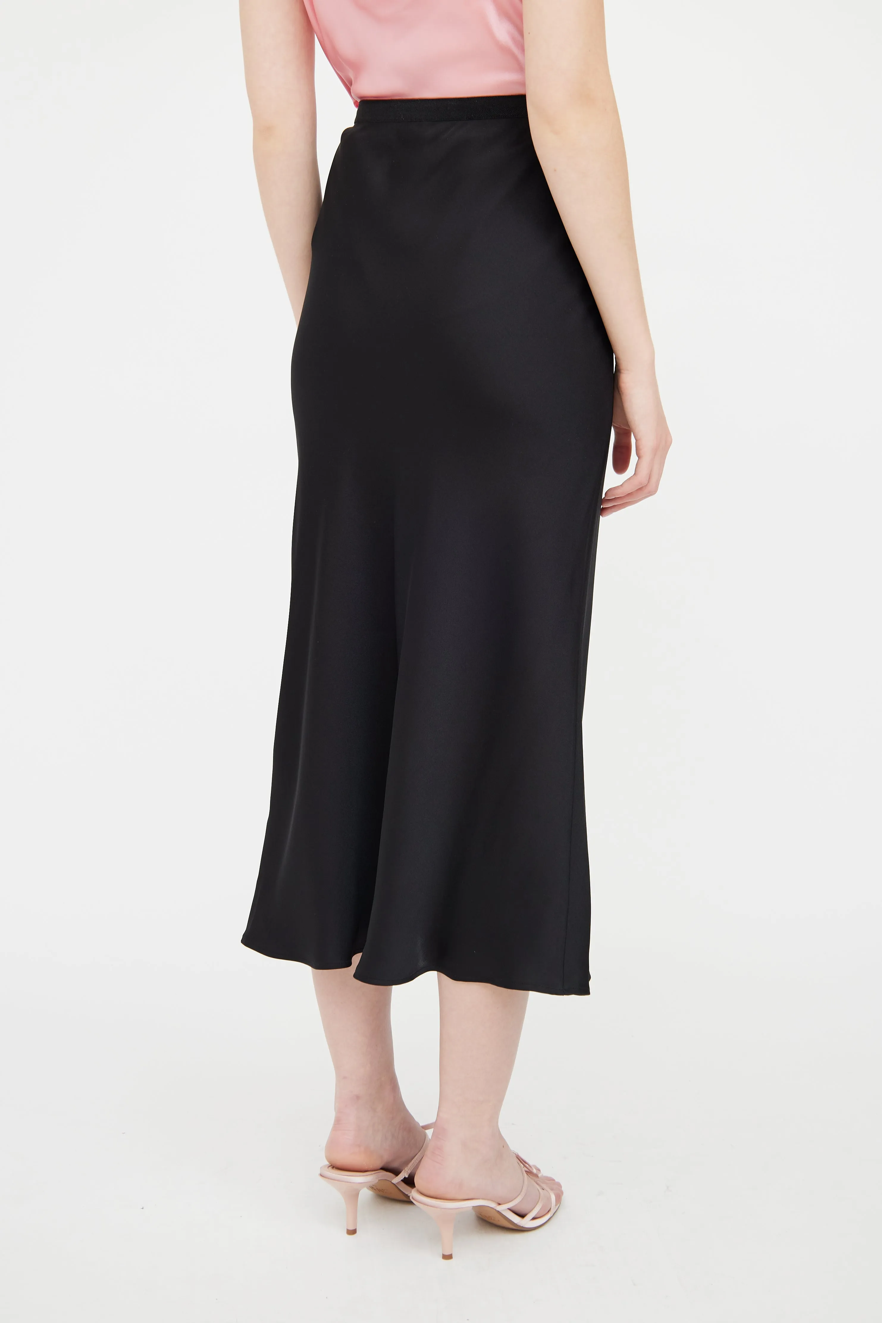 Black Silk Black Bar Skirt