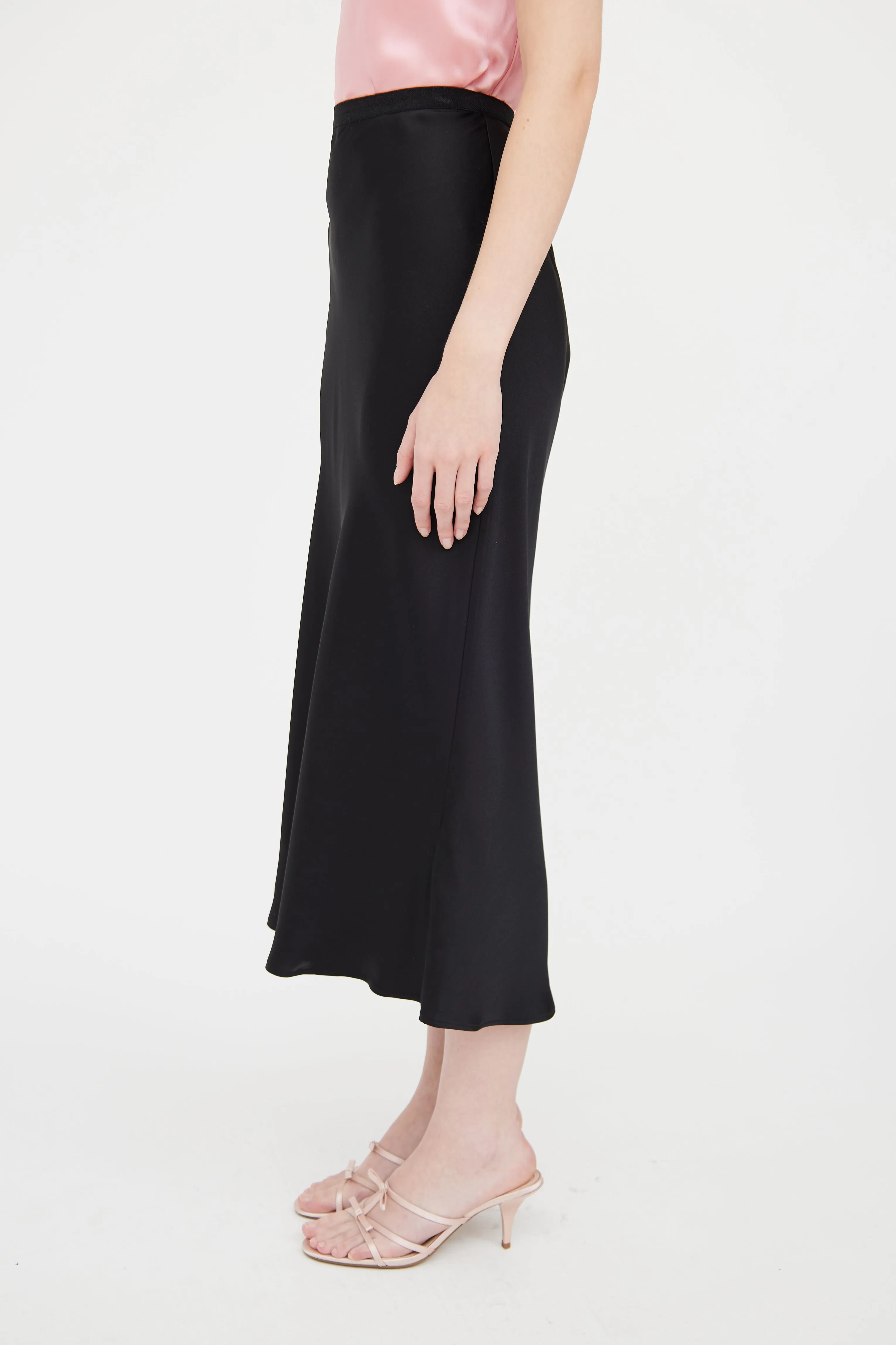 Black Silk Black Bar Skirt