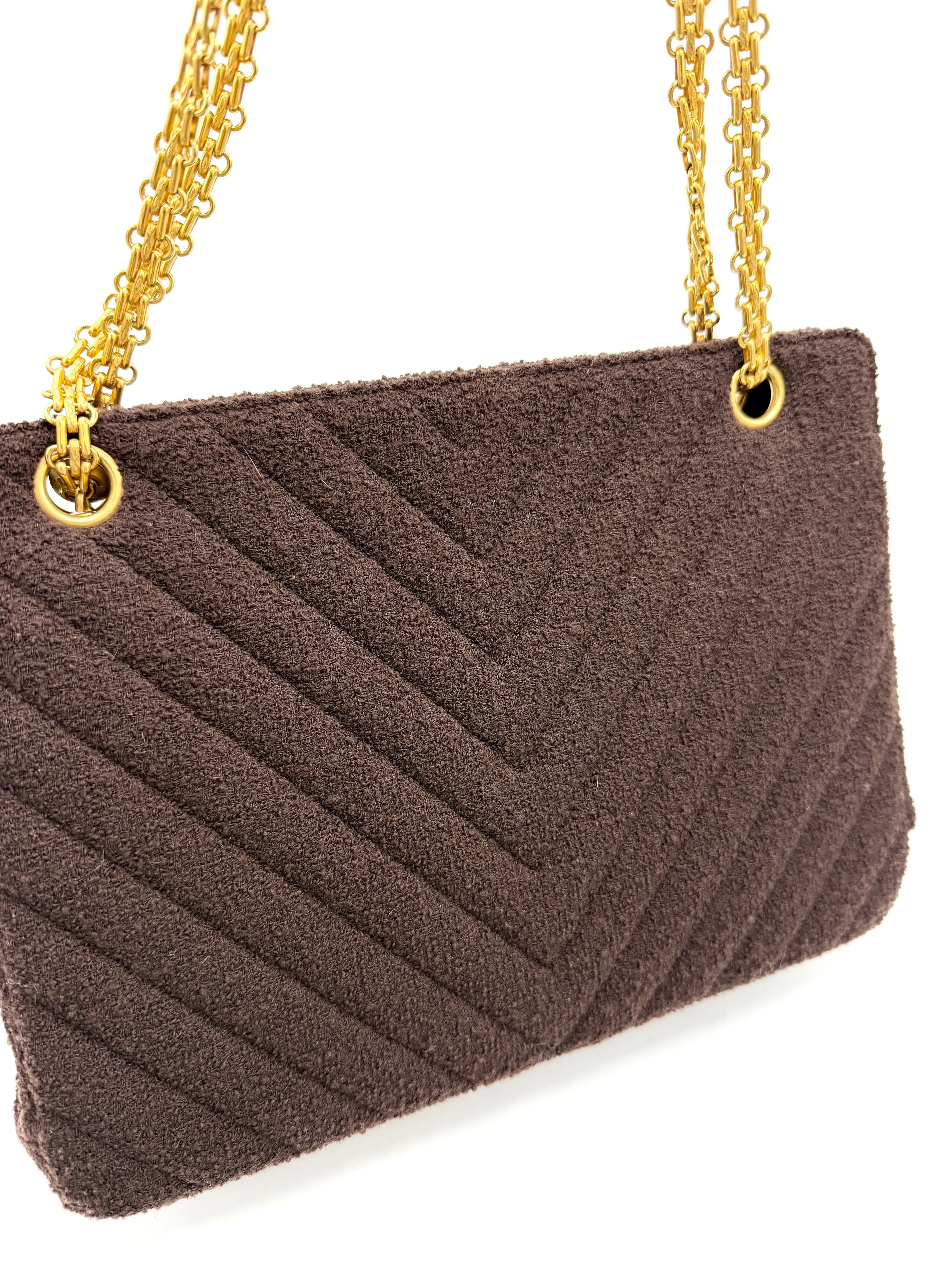 Brown Tweed GHW Reissue Chain Crossbody