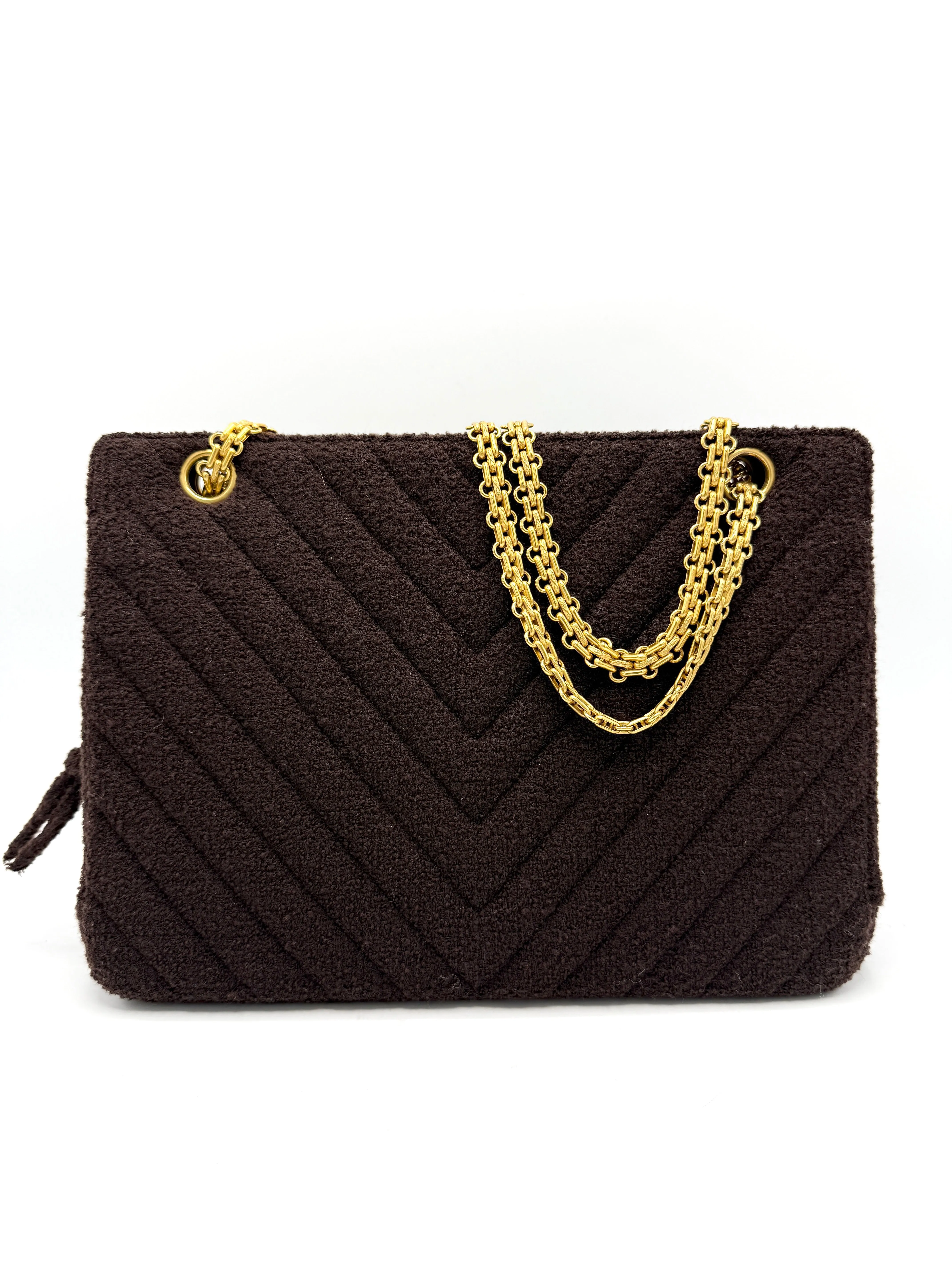 Brown Tweed GHW Reissue Chain Crossbody