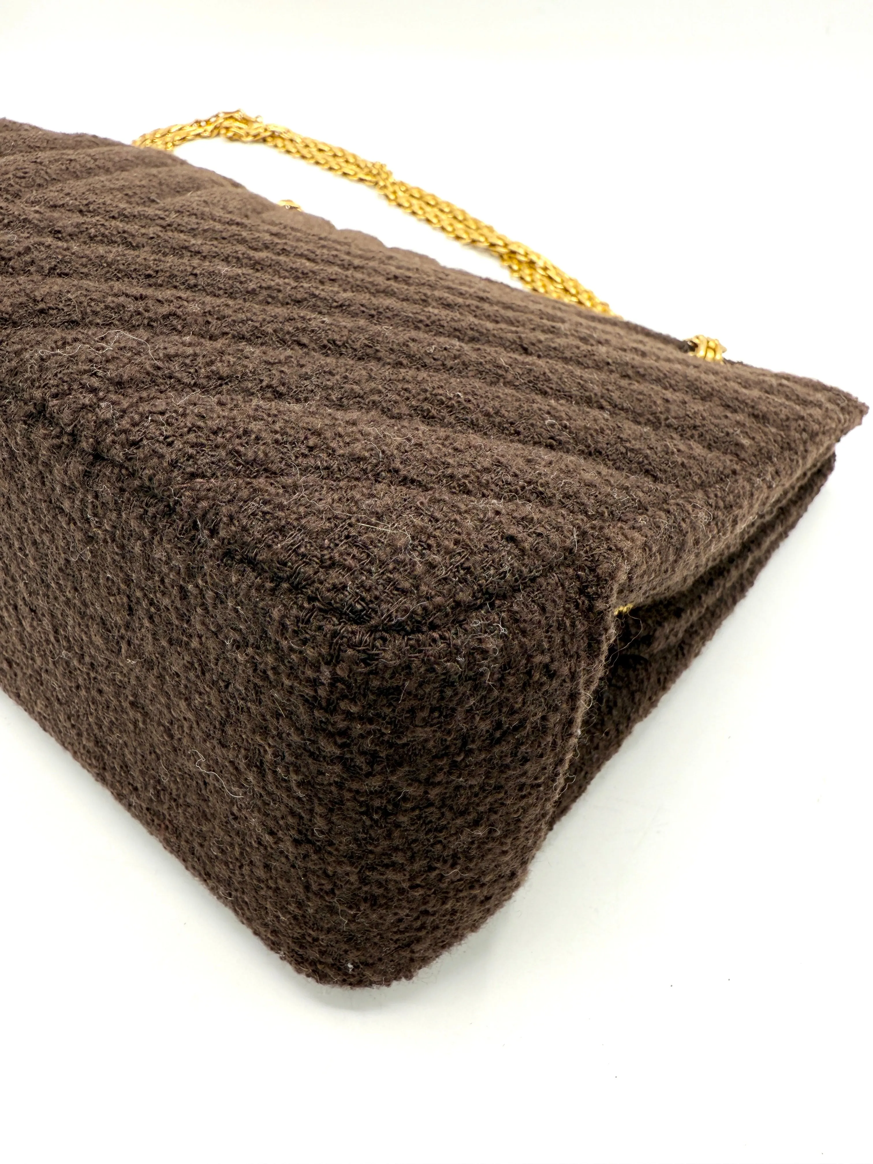 Brown Tweed GHW Reissue Chain Crossbody