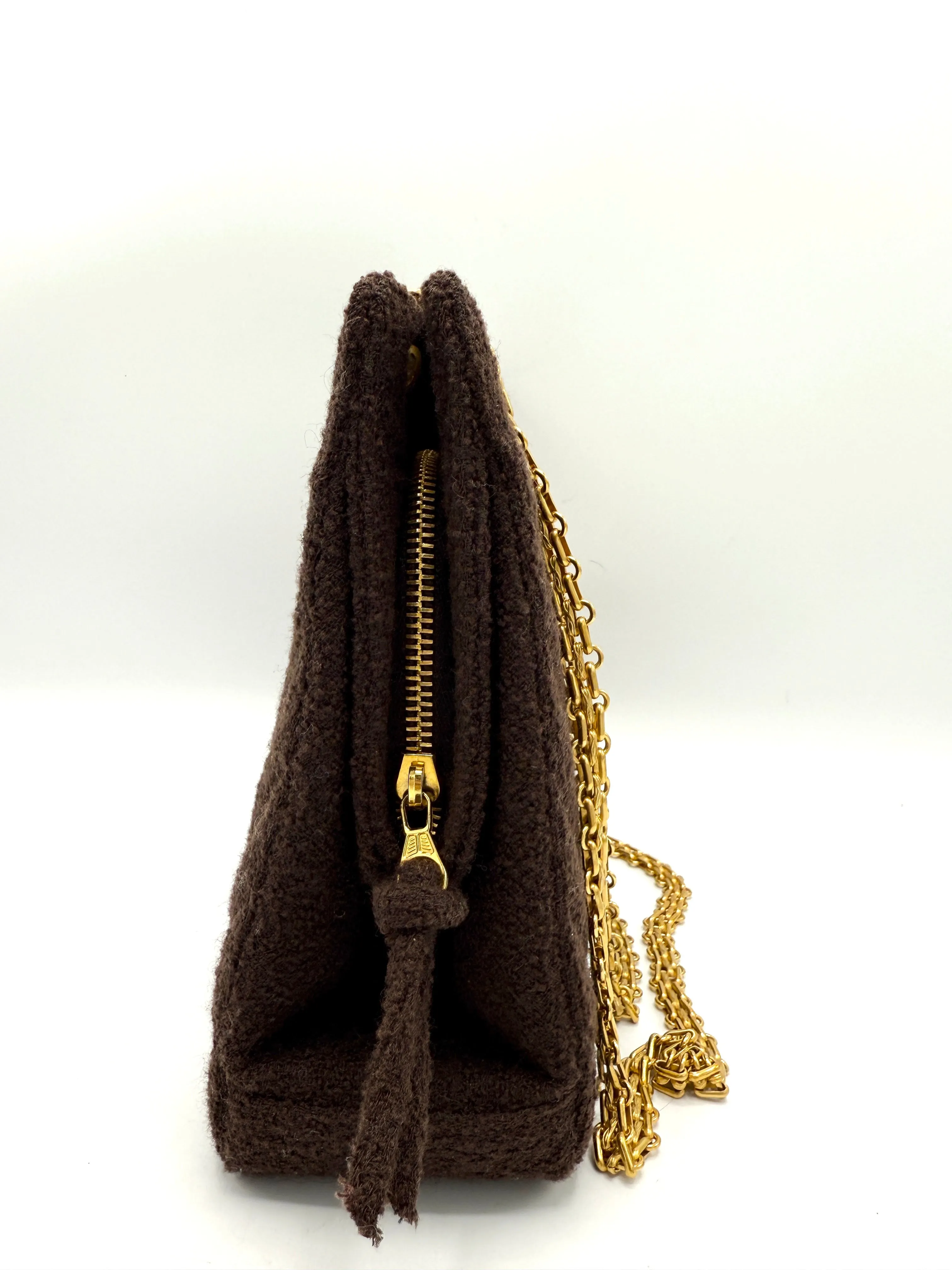 Brown Tweed GHW Reissue Chain Crossbody