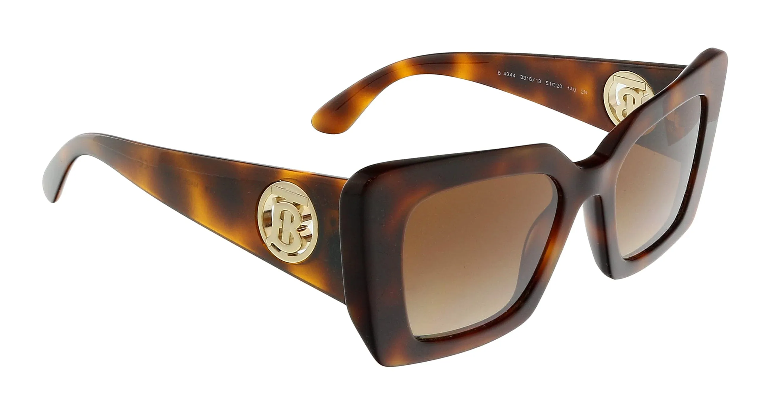Burberry 0BE4344 331613 Daisy Light Havana Square Full Rim Sunglasses