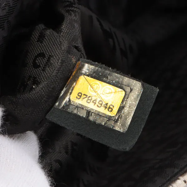 Chanel Around 2005 Made Tweed Cc Mark Plate Chain Shoulder Bag Black/Multi