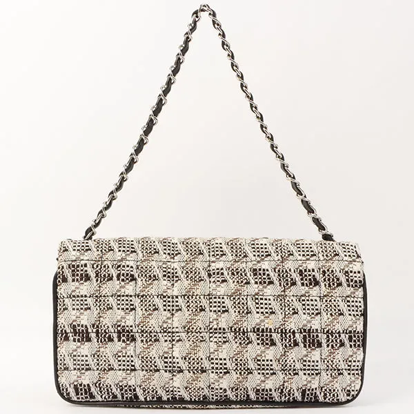 Chanel Around 2005 Made Tweed Cc Mark Plate Chain Shoulder Bag Black/Multi