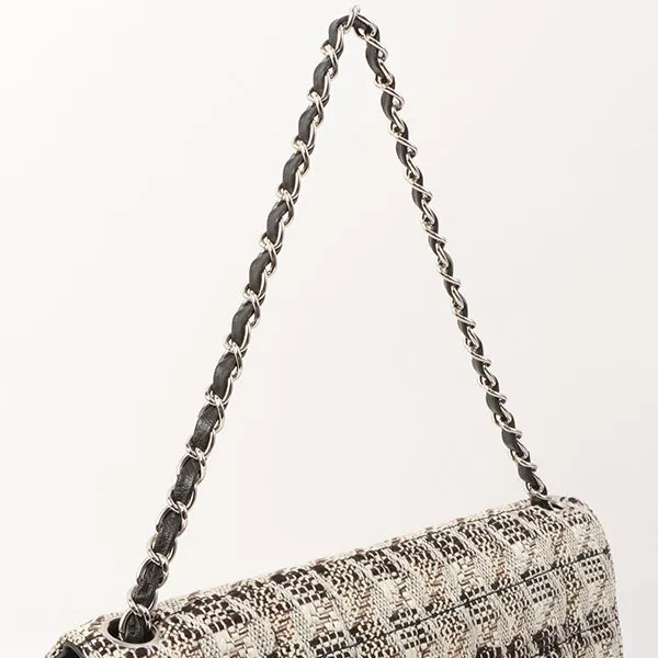 Chanel Around 2005 Made Tweed Cc Mark Plate Chain Shoulder Bag Black/Multi