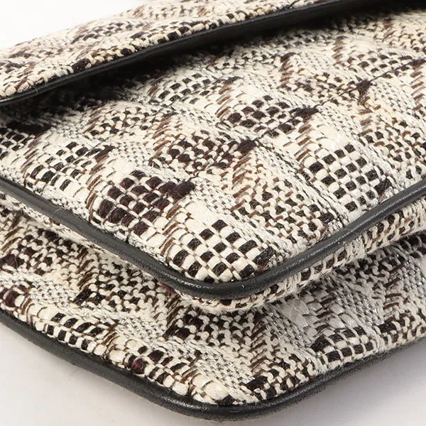 Chanel Around 2005 Made Tweed Cc Mark Plate Chain Shoulder Bag Black/Multi