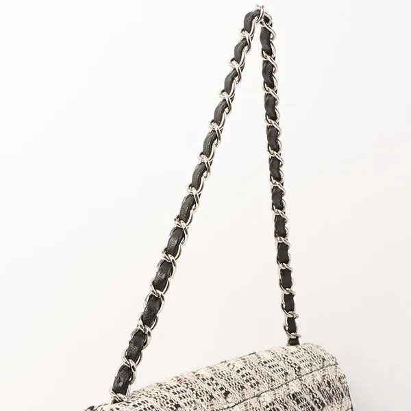 Chanel Around 2005 Made Tweed Cc Mark Plate Chain Shoulder Bag Black/Multi