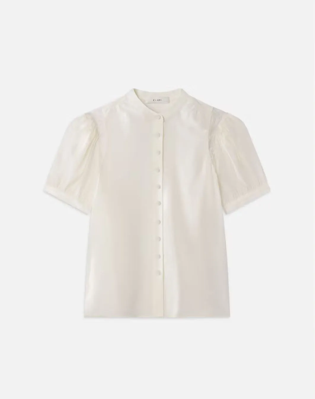 FRAME Lace Shoulder Inset Blouse Cream