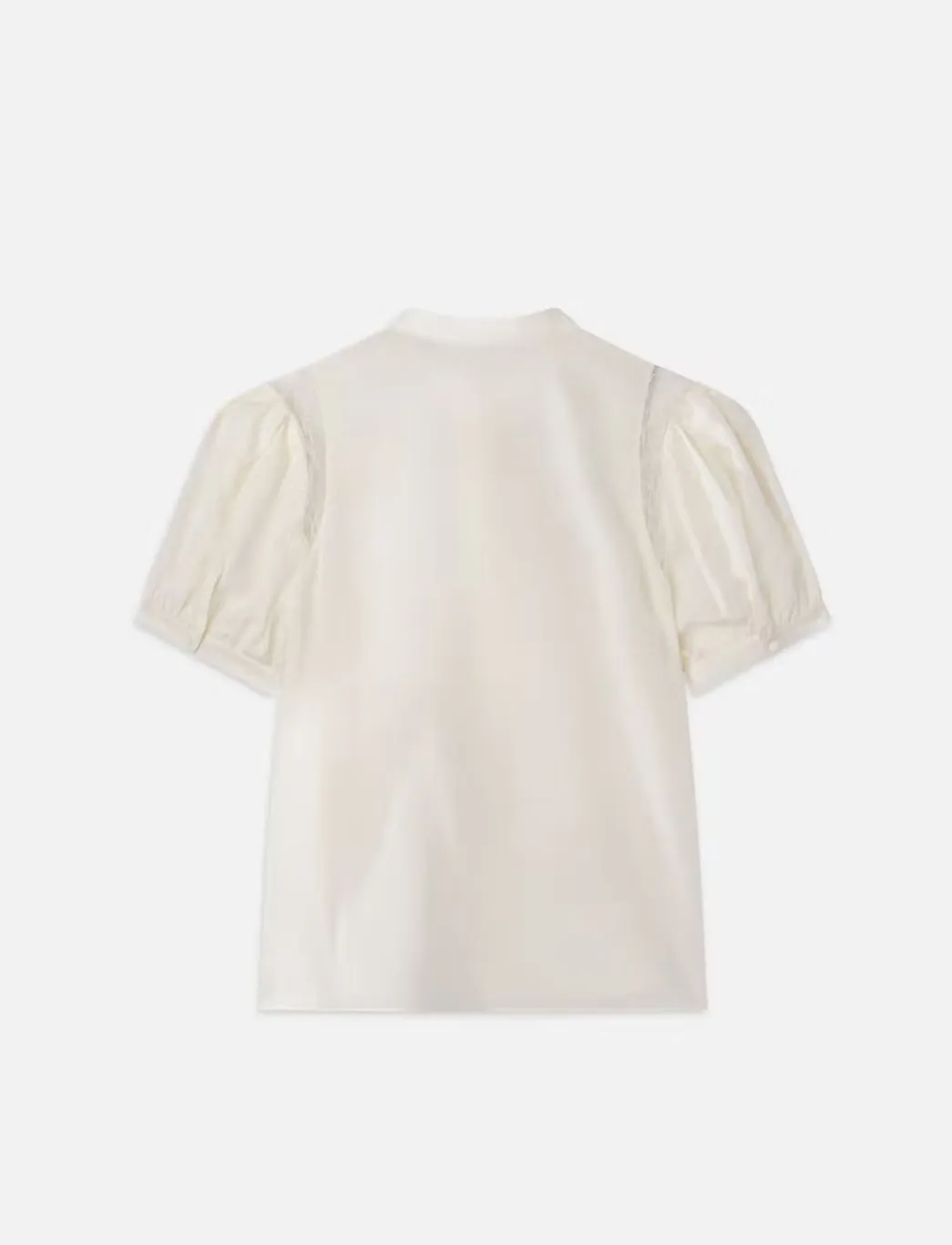 FRAME Lace Shoulder Inset Blouse Cream