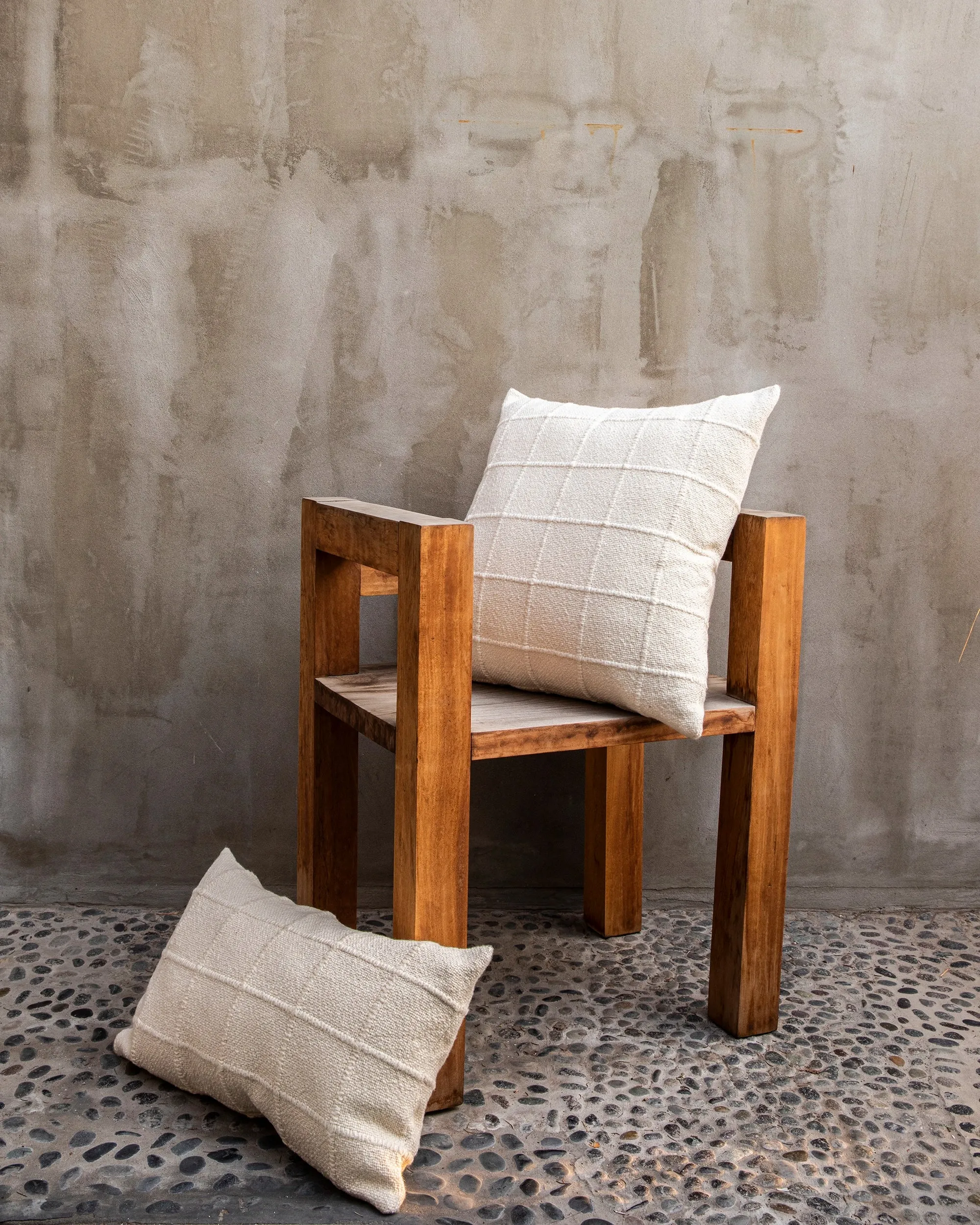 Grid Pillow Ecru