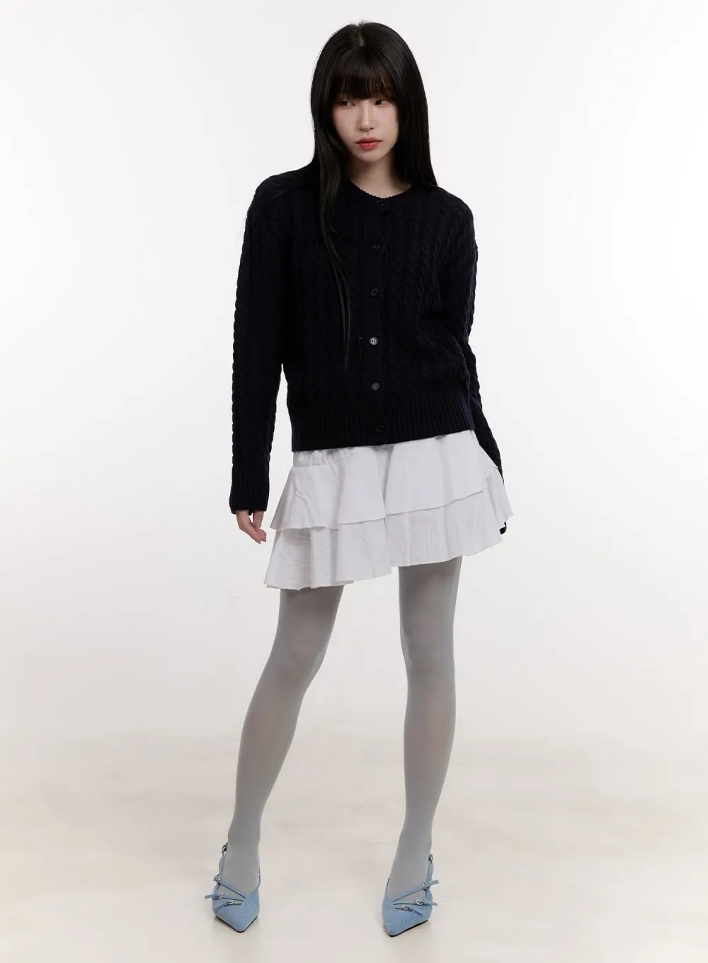 Ruffle Asymmetric Mini Skirt CJ529