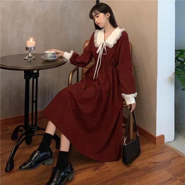 Vintage Black Sweet Long Dress