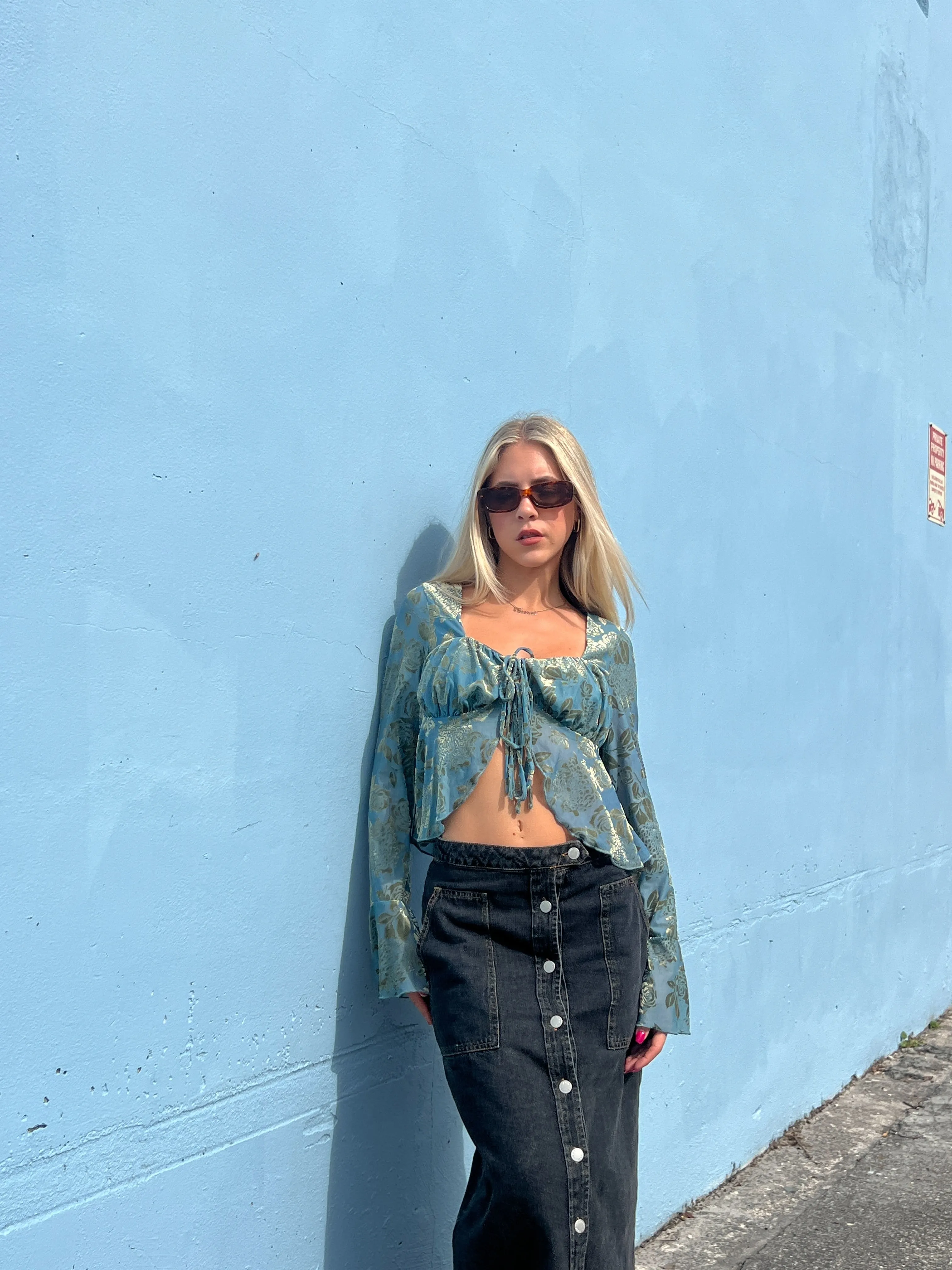 Willa Tie Front Floral Top